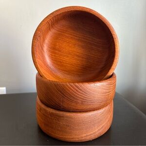 3 Piece Wooden Teak Salad Bowl Set